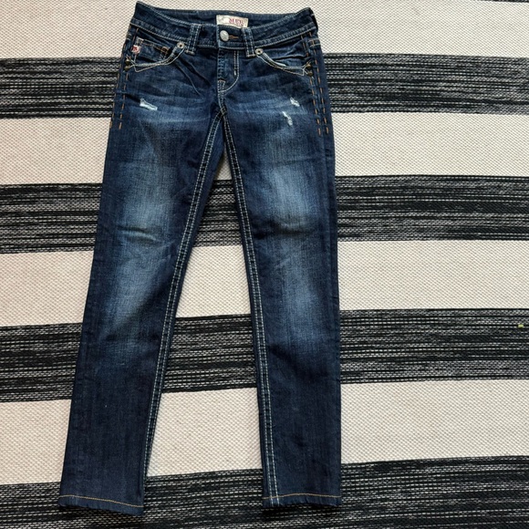 MER Denim Womens Dark Wash Spokane Cigarette Skinny Stretchy Jeans Size 24x34 - Picture 2 of 10